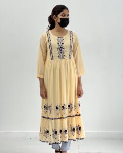 Embroidery long gown added to wishlist